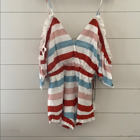 lovers + friends malia ruffle romper Sz small Marked at lowest Price - Picture 5 of 8